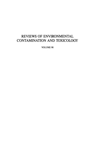 Reviews of Environmental Contamination and Toxicology: Continuation of Residue Reviews