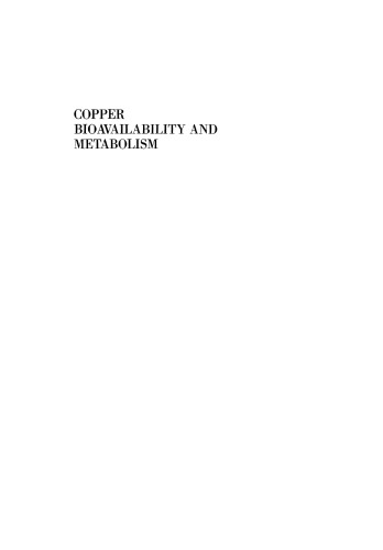 Copper Bioavailability and Metabolism