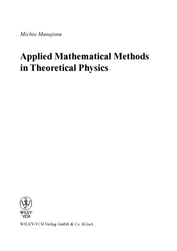 Applied Mathematical Methods in Theoretical Physics