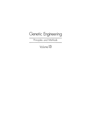 Genetic Engineering: Principles and Methods