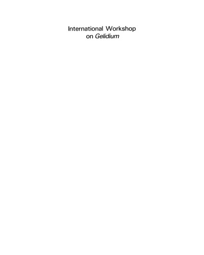 International Workshop on Gelidium : Proceedings of the International Workshop on Gelidium held in Santander, Spain, September 3–8, 1990