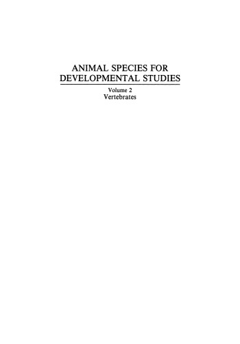 Animal Species for Developmental Studies: Vertebrates