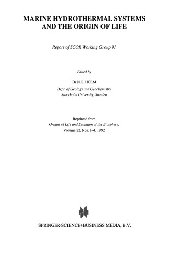 Marine Hydrothermal Systems and the Origin of Life: Report of SCOR Working Group 91