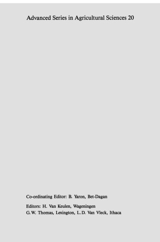 Water Flow and Solute Transport in Soils: Developments and Applications In Memoriam Eshel Bresler (1930–1991)