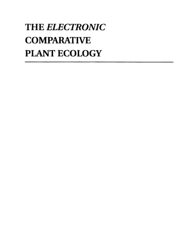 The Electronic Comparative Plant Ecology: Incorporating the principal data fromComparative Plant Ecologyand The Abridged Comparative Plant Ecology