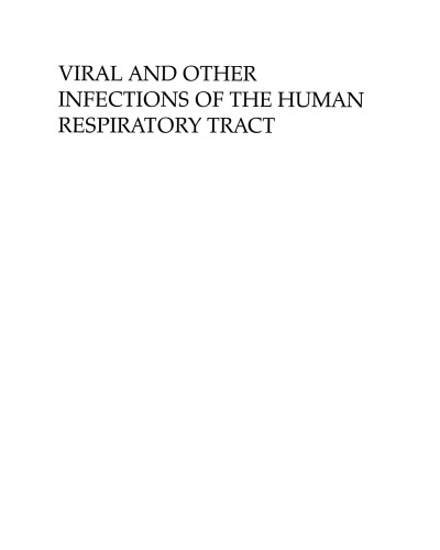 Viral and Other Infections of the Human Respiratory Tract