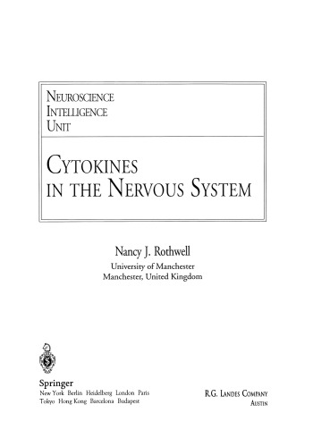 Cytokines in the Nervous System