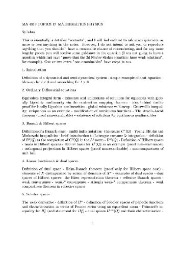 Topics in mathematical physics