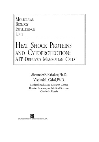 Heat Shock Proteins and Cytoprotection: Atp-Deprived Mammalian Cells