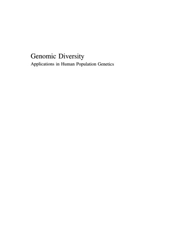 Genomic Diversity: Applications in Human Population Genetics