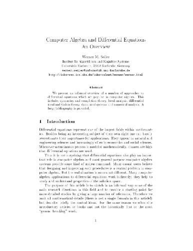 Computer algebra and differential equations: an overview