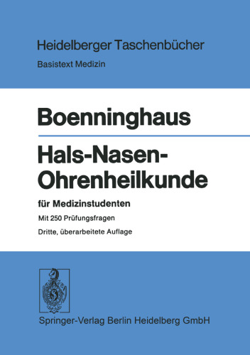 Hals-Nasen-Ohrenheilkunde fur Medizinstudenten