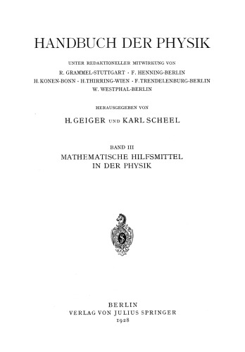 Mathematische Hilfsmittel in der Physik