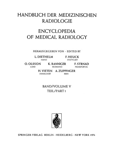 Rontgendiagnostik der Skeletterkrankungen / Diseases of the Skeletal System (Roentgen Diagnosis): Teil 1 / Part 1