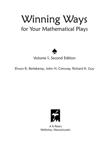 Winning Ways for your mathematical plays