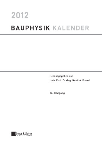 Bauphysik-Kalender 2012: Schwerpunkt: Gebaudediagnostik