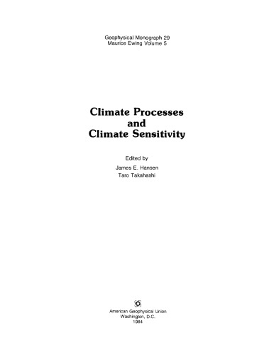 Climate Processes and Climate Sensitivity