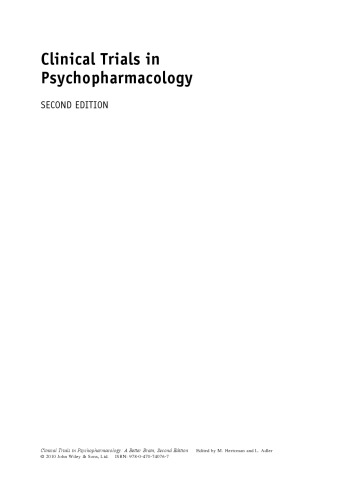 Clinical Trials in Psychopharmacology: A Better Brain, Second Edition