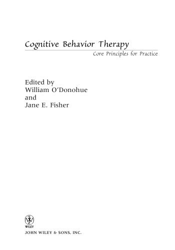 Cognitive Behavior Therapy: Core Principles for Practice