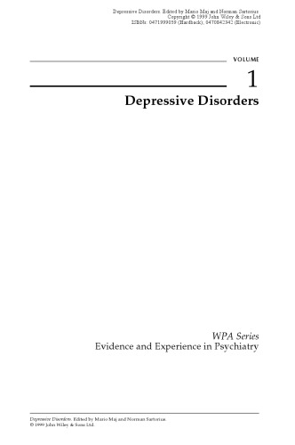 Depressive Disorders, Volume 1