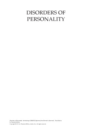 Disorders of Personality: Introducing a DSM/ICD Spectrum from Normal to Abnormal, Third Edition