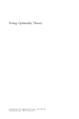 Doing Optimality Theory: Applying Theory to Data