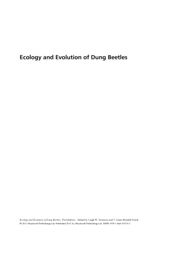 Ecology and Evolution of Dung Beetles