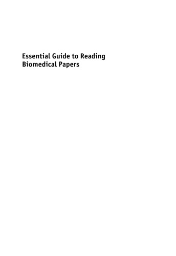 Essential Guide to Reading Biomedical Papers: Recognising and Interpreting Best Practice