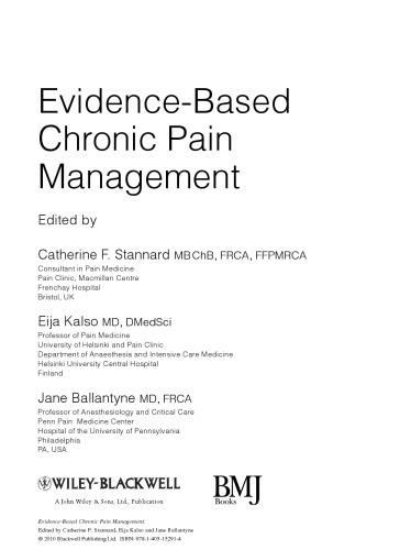 Evidence-Based Chronic Pain Management