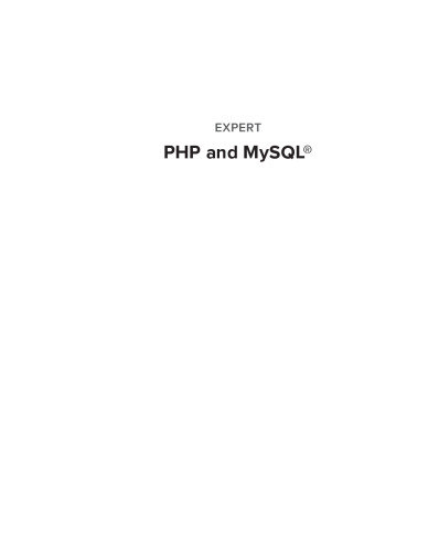 Expert PHP and MySQL®