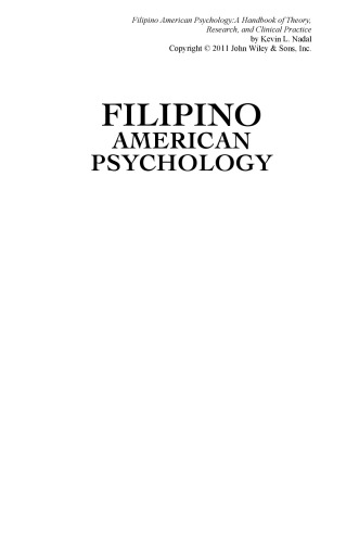 Filipino American Psychology: A Handbook of Theory, Research, and Clinical Practice