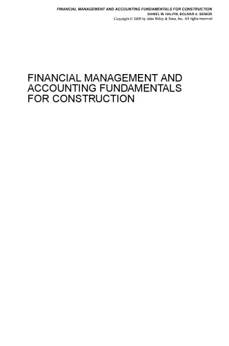 Financial Management and Accounting Fundamentals for Construction