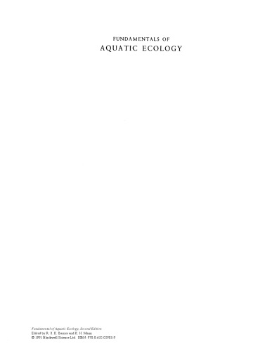 Fundamental of Aquatic Ecology, Second Edition