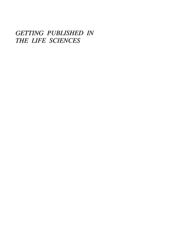 Getting Published in the Life Sciences