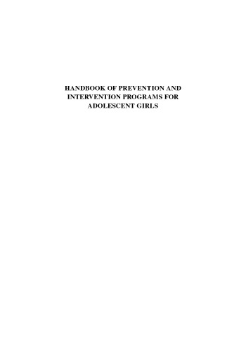 Handbook of Prevention and Intervention Programs for Adolescent Girls