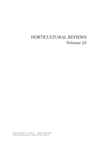 Horticultural Reviews, Volume 25