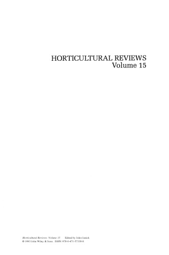 Horticultural Reviews, Volume 15