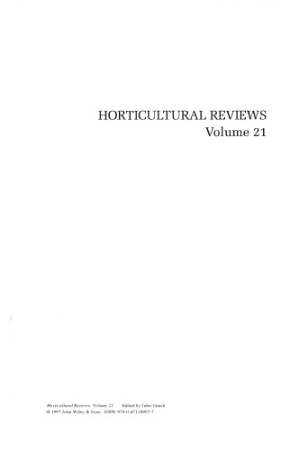 Horticultural Reviews, Volume 21