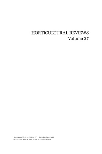 Horticultural Reviews, Volume 27