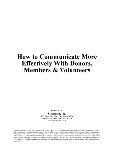 How to Communicate More Effectively with Donors, Members & Volunteers