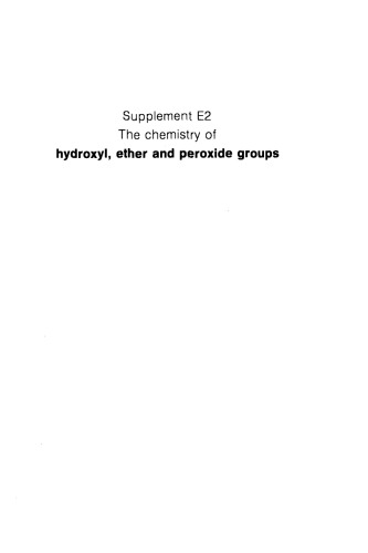 Hydroxyl, Ether and Peroxide Groups (1993)