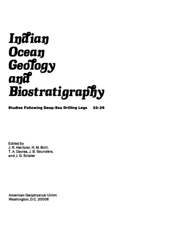 Indian Ocean Geology and Biostratigraphy