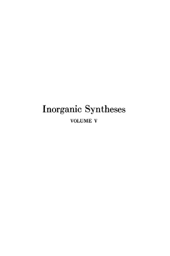 Inorganic Syntheses, Volume 5