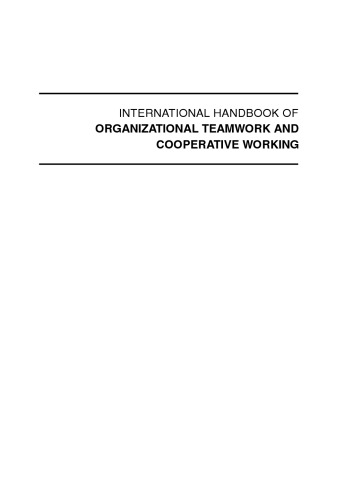 International Handbook of Organizational Teamwork and Cooperative Working