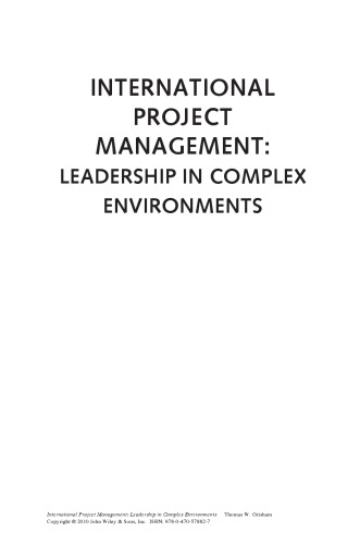 International Project Management: Leadership in Complex Environments