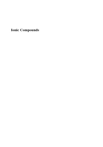 Ionic Compounds: Applications of Chemistry to Mineralogy