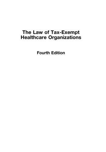 The law of tax-exempt healthcare organizations