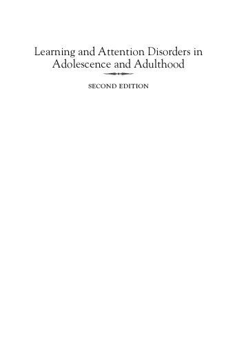 Learning and Attention Disorders in Adolescence and Adulthood: Assessment and Treatment, Second Edition