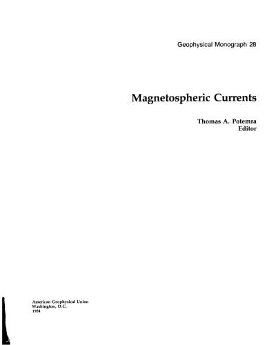 Magnetospheric Currents